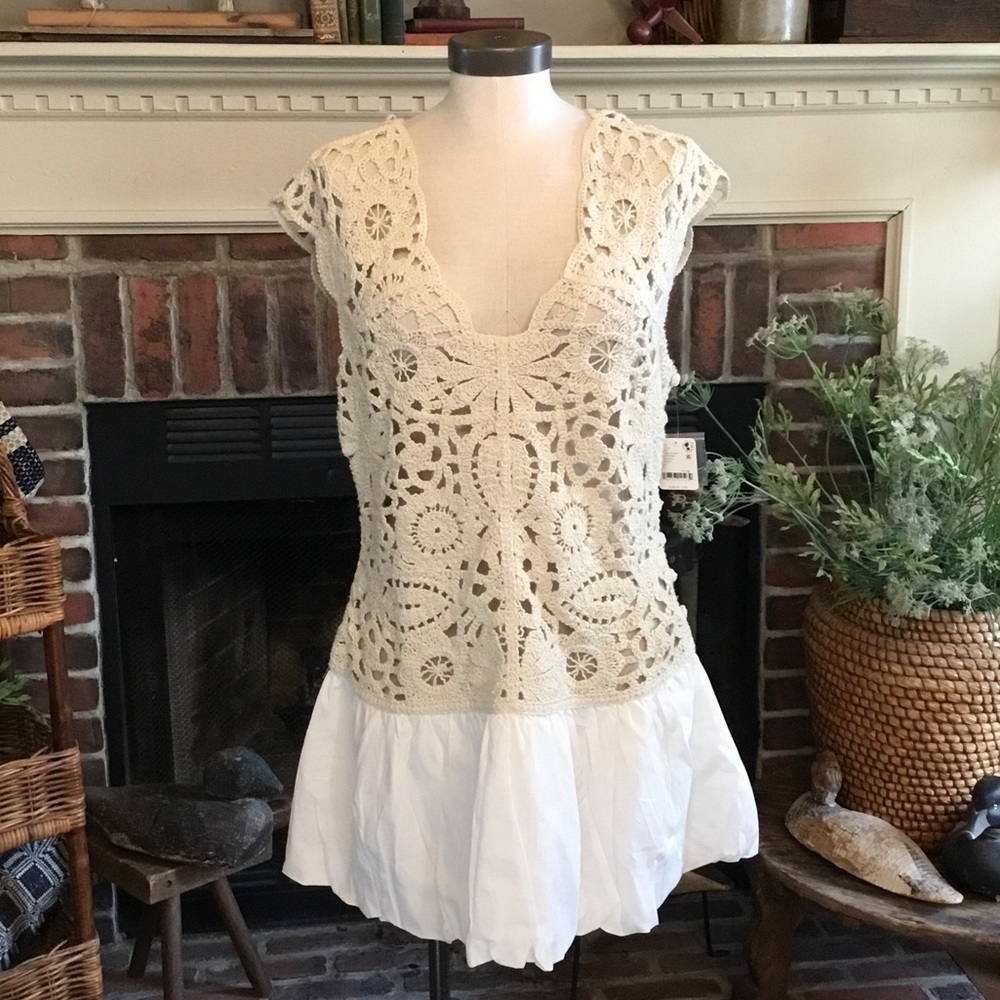 NWT Free People Kinsley Crochet Mini Dress
